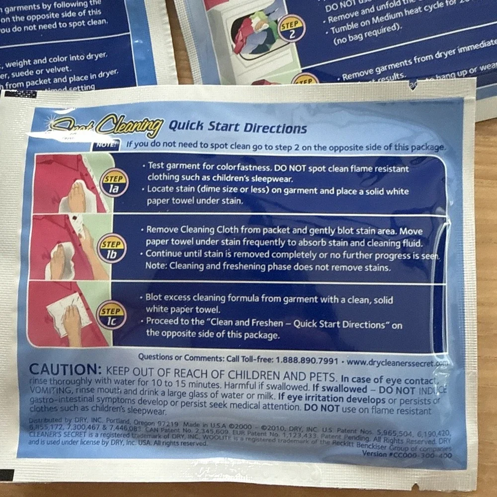 Woolite Dry Clean at Home Dry Cleaner's Secret 1 Open Box 5 Sheets Total
